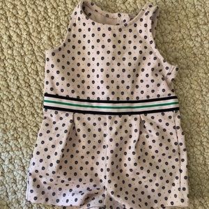 Janie and Jack pink, green and navy romper
